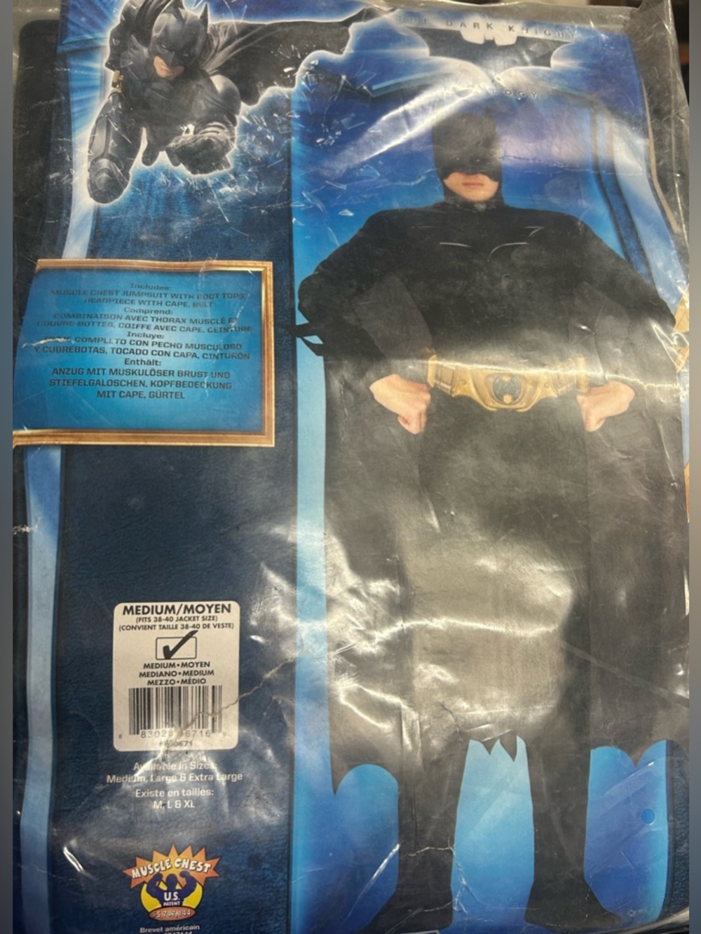 The Dark Knight Batman Deluxe Costume for Adults by Rubies, Men's